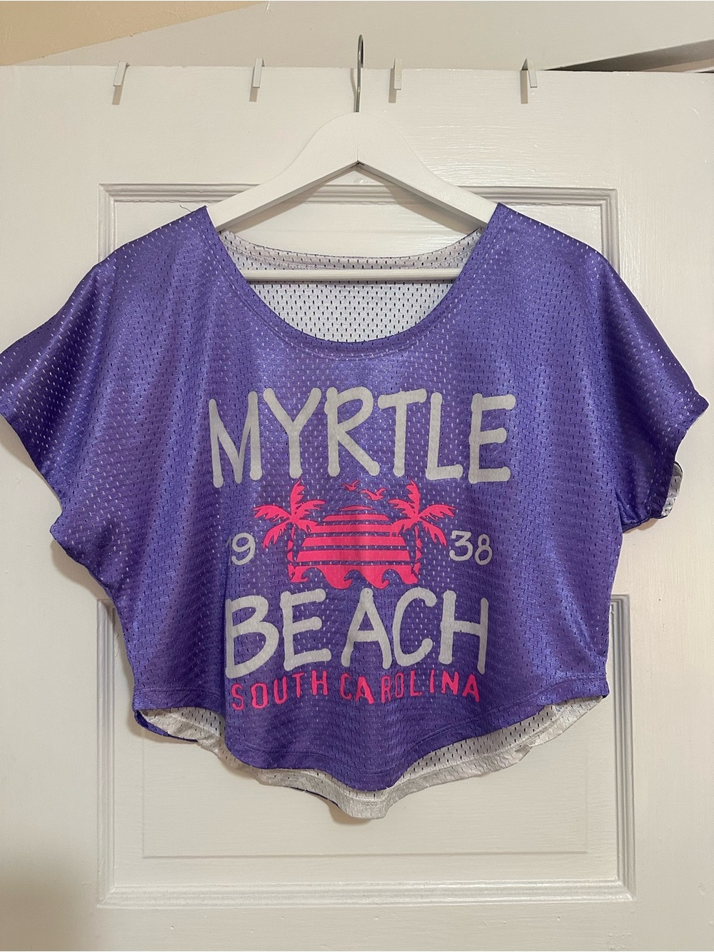 Myrtle Beach Purple Graphic Crop Top